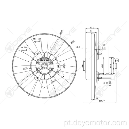 Ventilador elétrico auto radiador 12v para VW CABRIO